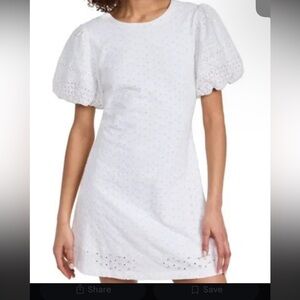 Free People Elegant White Puff Sleeve Dress